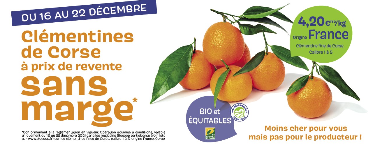 Clementines Corses à prix de revente sans marge !